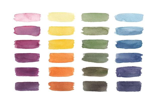 Colorful Watercolor Brush Set Collection