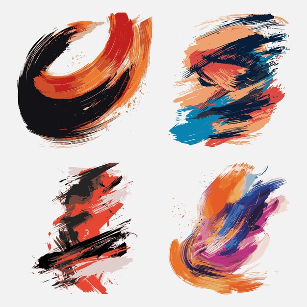 Colorful watercolor brush stroke design