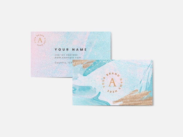 Colorful watercolor business card template