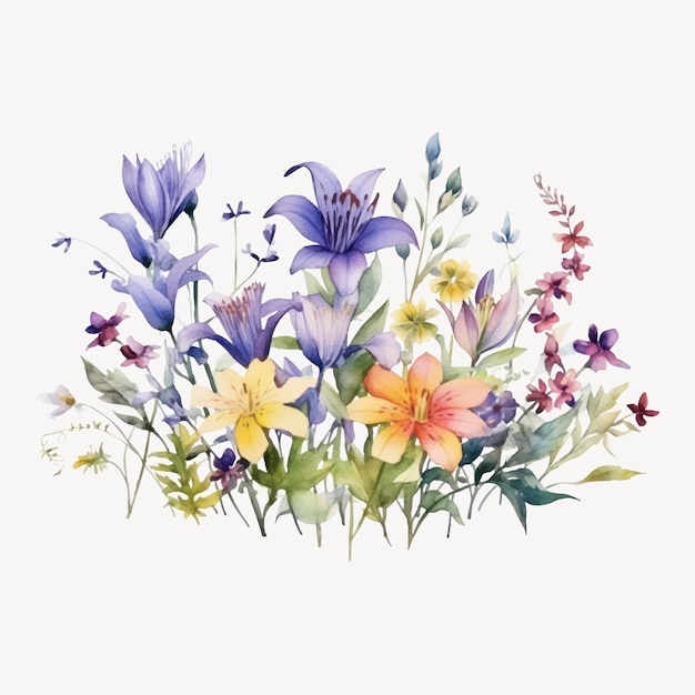 Colorful watercolor floral illustration