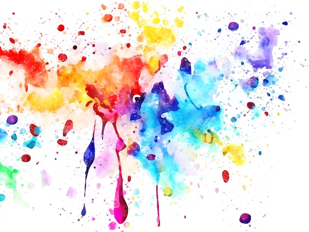 A colorful watercolor painting with a splash of paint and a rainbow.