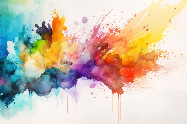 A colorful watercolor painting with a white background