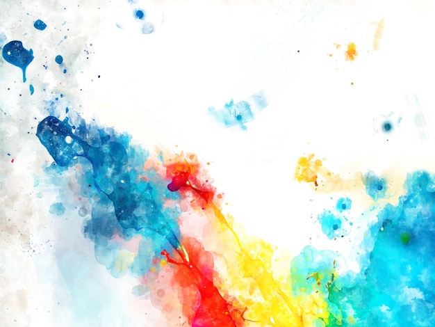 A colorful watercolor painting with a white background