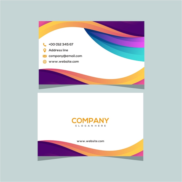 Colorful wave gradient business card