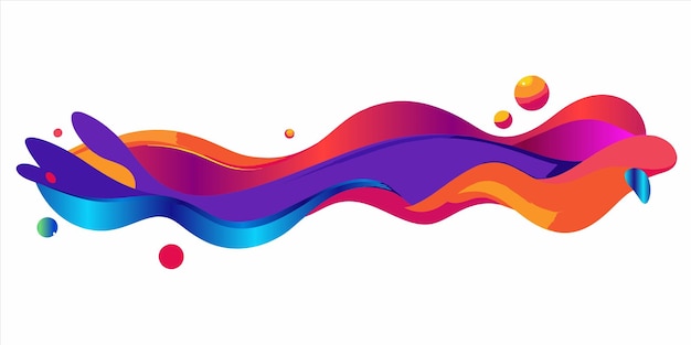 Vector a colorful wave with a rainbow colored ribbon in the middle