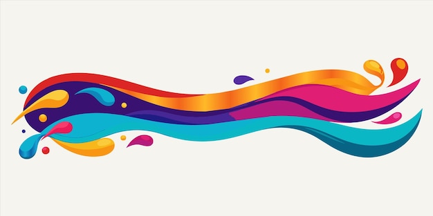 Vector a colorful wave with a rainbow colored ribbon in the middle