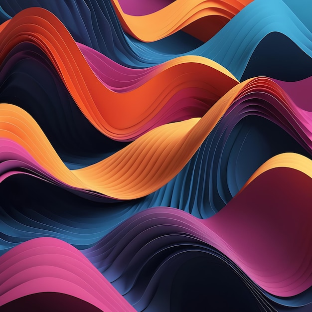 Vector colorful waves are created by the artist