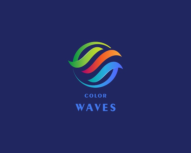 Colorful waves with smooth gradient logo