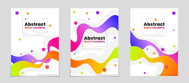 colorful wavy design template for flyer, brochure, poster. poster business template. wavy vector.