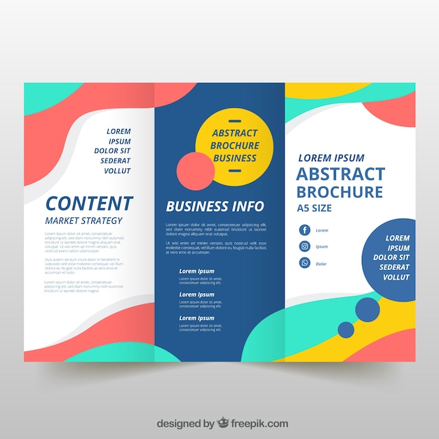 Colorful wavy trifold business flyer