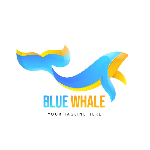 Colorful Whale Logo Illustration