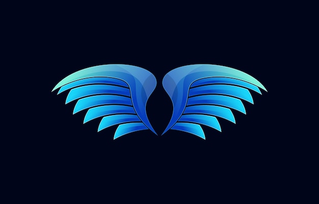 Colorful wing gradient style design vector