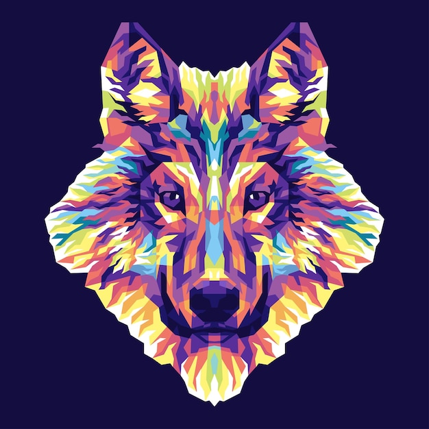 Colorful Wolf Illustration