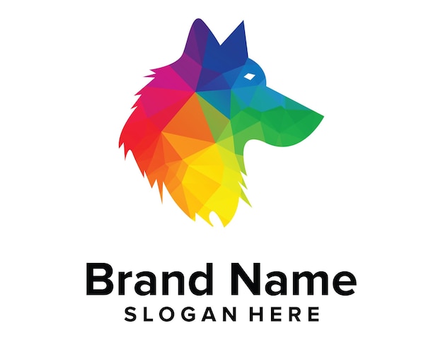 Colorful Wolf Pixel Media Logo