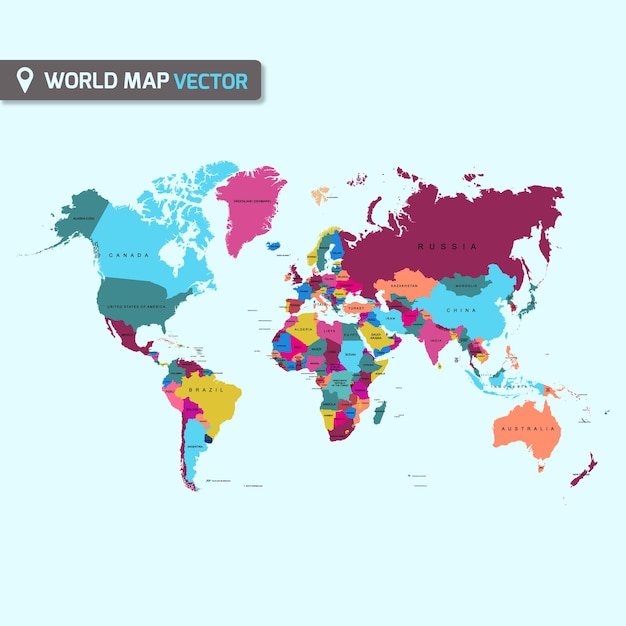 Vector colorful world map