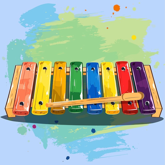 Vector colorful xylophone illustration for music and education