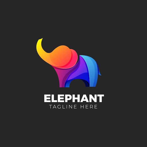 Colorfull elephant logo gradient