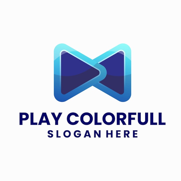 colorfull play logo vector