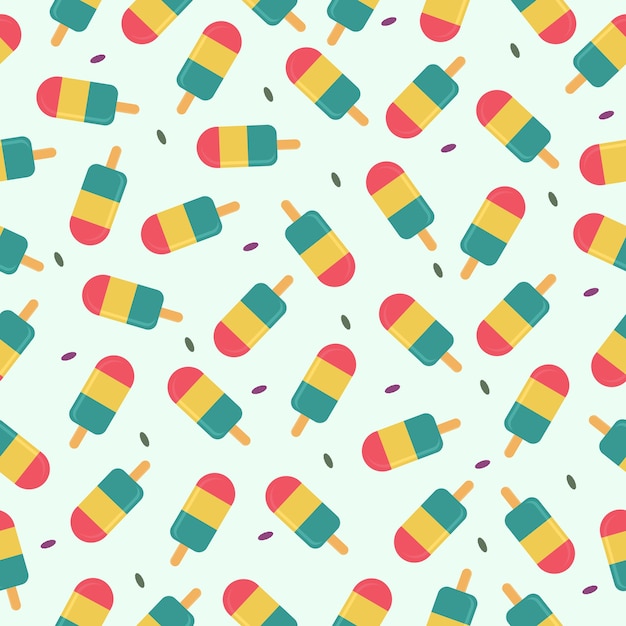 colorfull summer popsicle seamless pattern