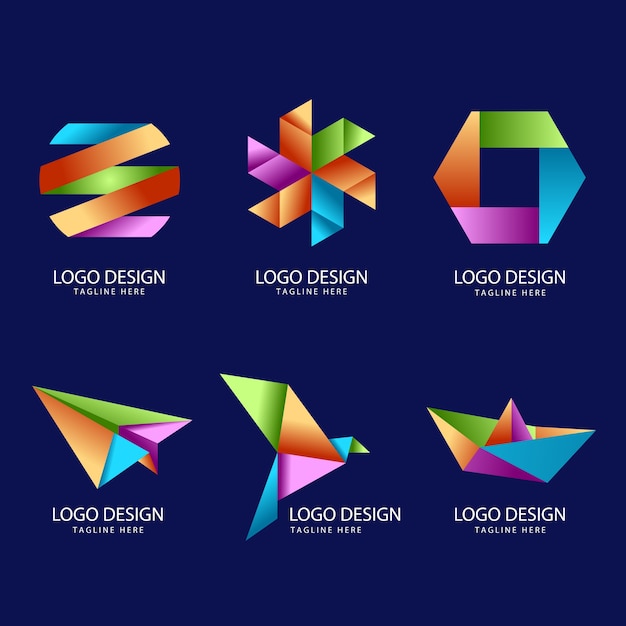 Colorfully Origami Set Logo Design