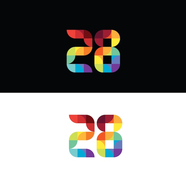 Colorfully  twenty eigh annyversary logo