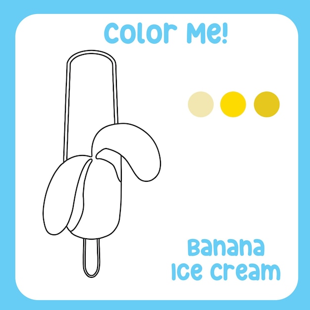 Coloring activity for children Printable coloring page or sheet outline of ice cream Vector file