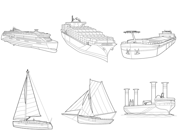 Coloring Book Boats Series page two