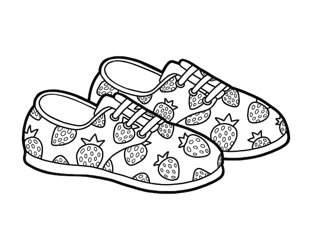 Coloring book cartoon shoe collection Plimsolls