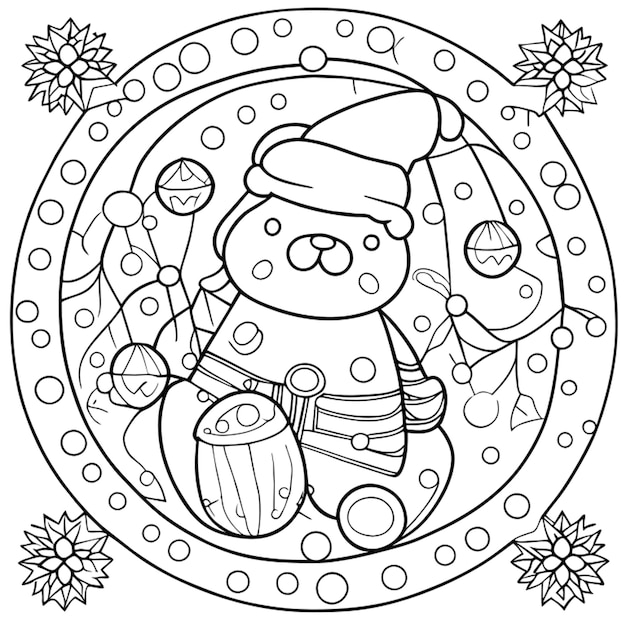 Vector coloring book for children christmas cookies fine lines vector illustration line art