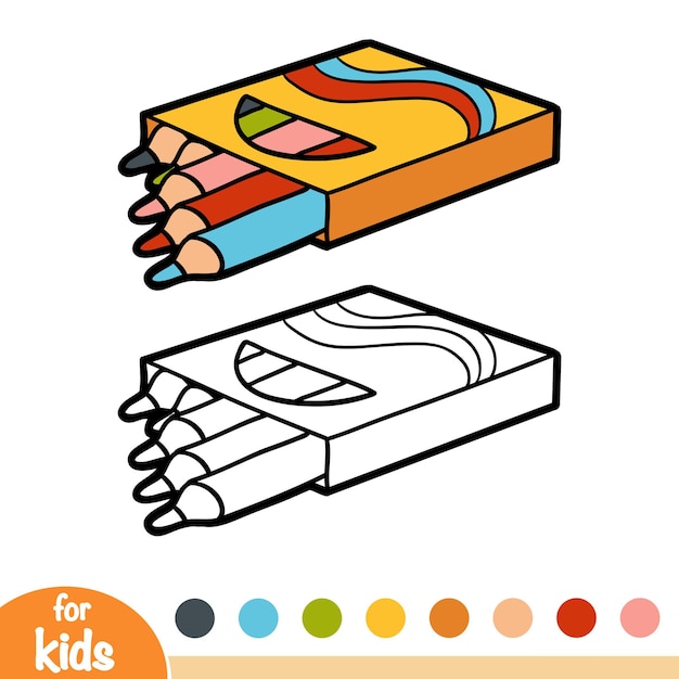 Coloring book for children, Color pencils