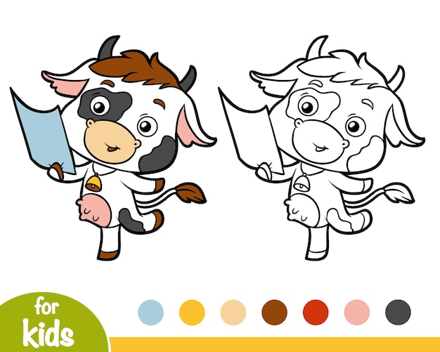 Coloring book for children, Cow