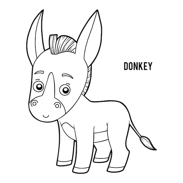 Coloring book for children Donkey