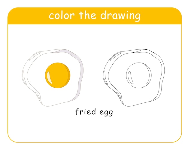 Coloring book for children Egg color and black and white