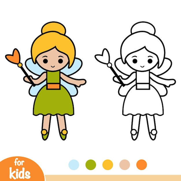 Coloring book for children, Fairy