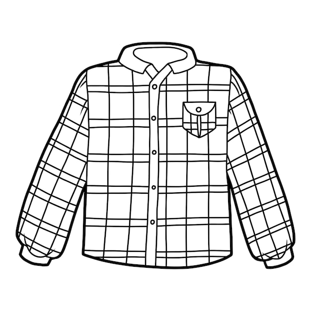 Coloring book for children Men's Scotch plaid shirt