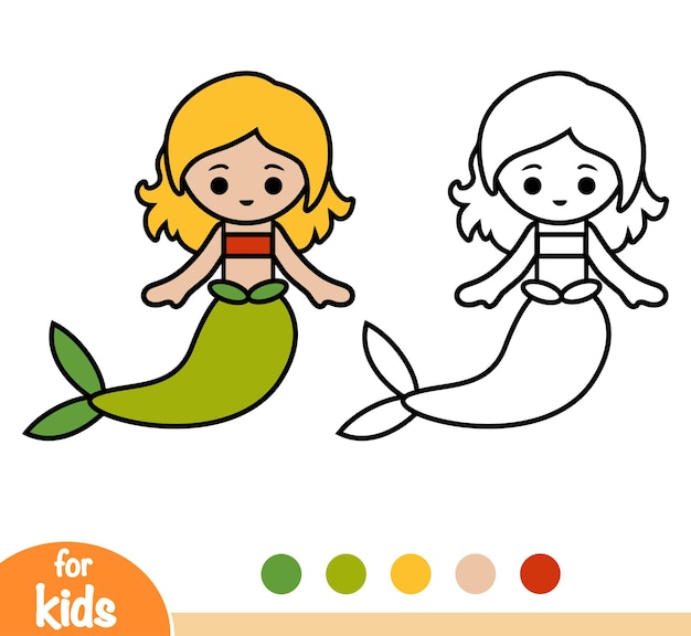 Coloring book for children, Mermaid