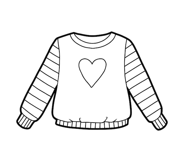 Coloring book for children Pullover with a heart