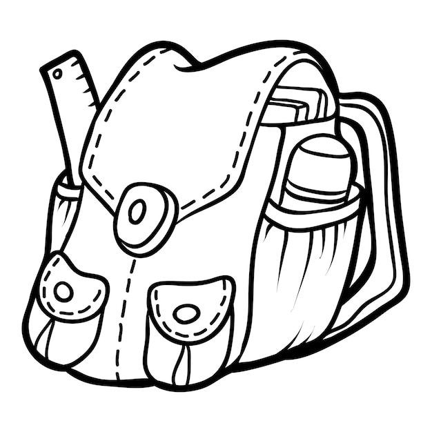 Coloring book for children, School backpack