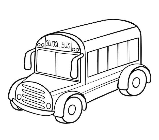 Coloring book for children, School bus