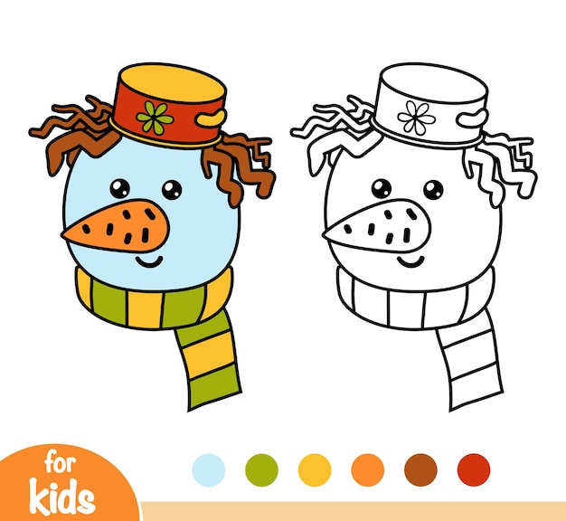 Coloring book for children, Snowman