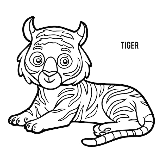 Coloring book for children, Tiger