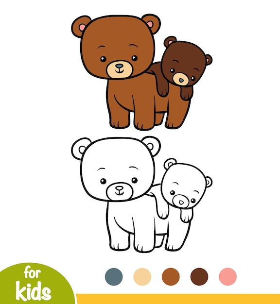 Coloring book for children, Two bears