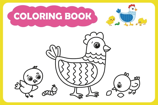 coloring book for children. vector illustration of farm animal