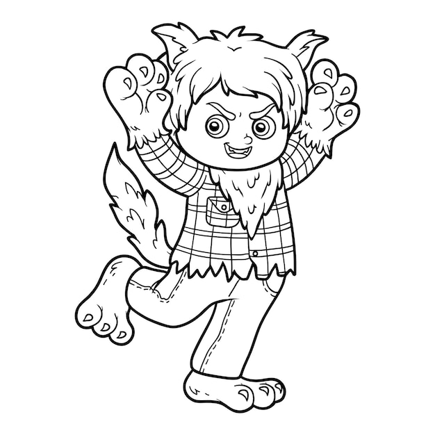 Coloring book for children, Werewolf