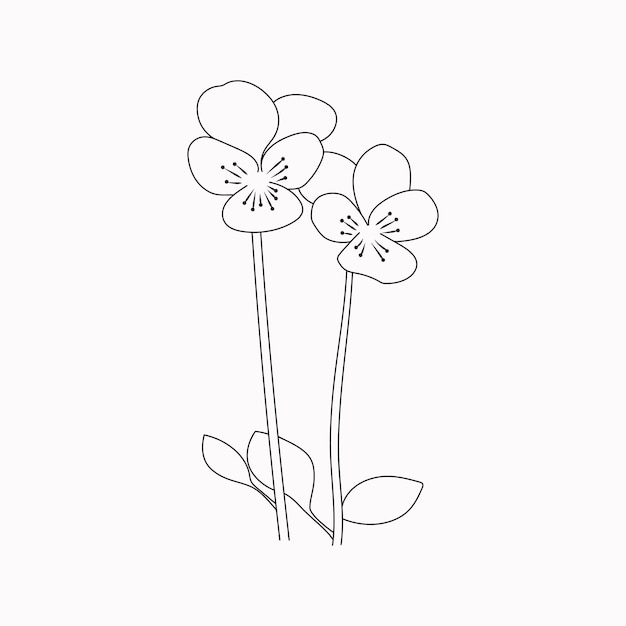 Coloring book Hand drawn Black and white children Flowers