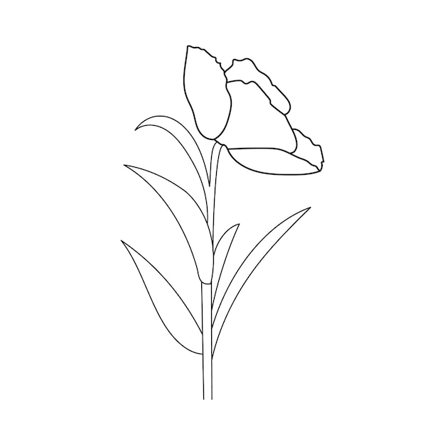 Coloring book Hand drawn Black and white children Flowers