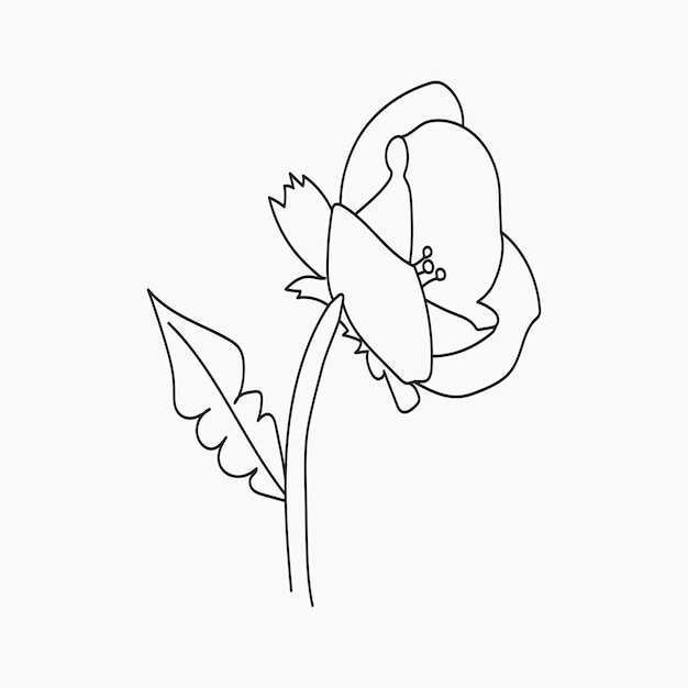 Coloring book Hand drawn Black and white children Flowers