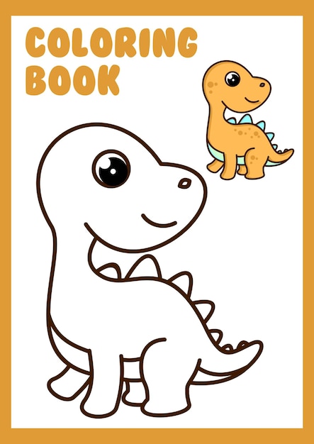 Coloring book for kid dino