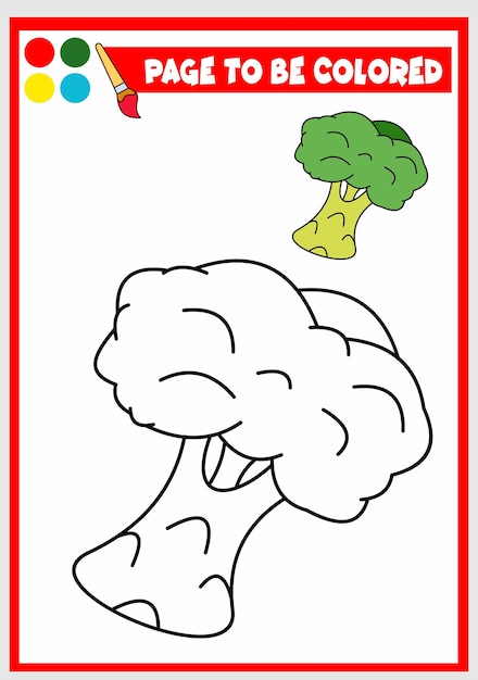 Coloring book for kids broccoli