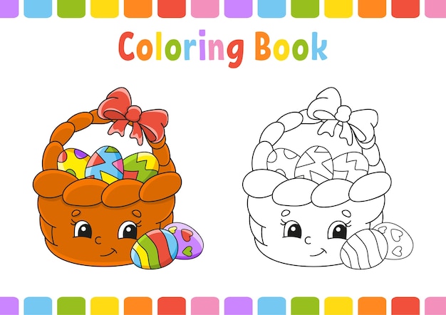 Coloring book for kids. Cartoon character. illustration.